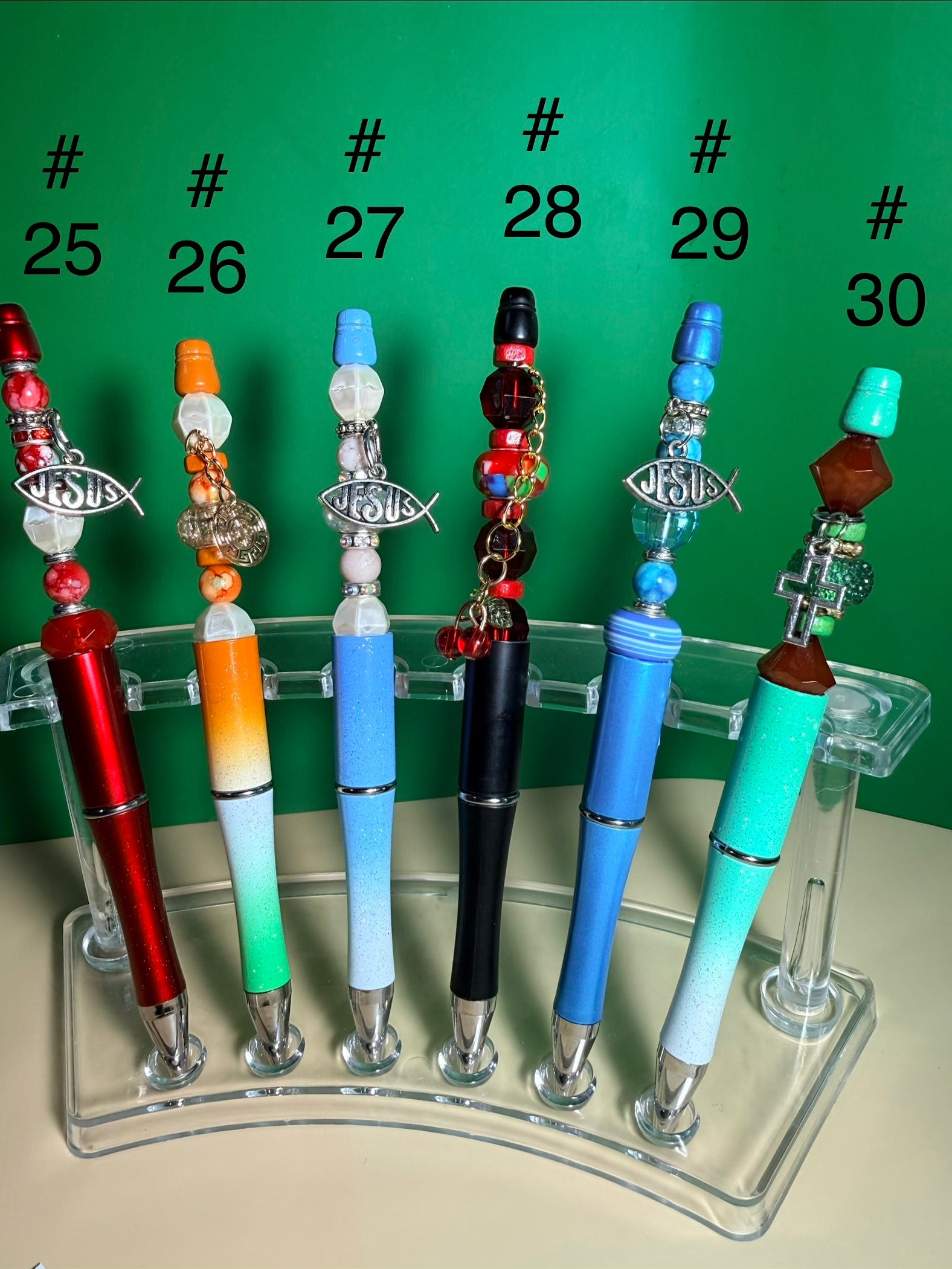 Fun bead pens with dangling pendant